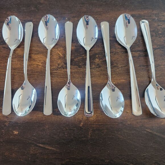 Set 4 JA Henckels Intl Tablespoon Soup Spoons Silverware Silvano 18/10 Flatware - Picture 2 of 10